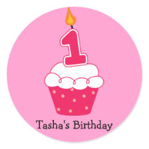 Personalized Birthday Cupcake Stickers