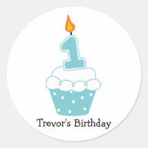 Personalized Birthday Cupcake Stickers