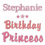 Personalized Birthday Princess Embroidered T-Shirt embroidered shirts