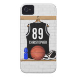 Personalized Black Basketball Jersey iPhone 4 Case-Mate Cases