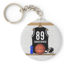 Personalized Black Basketball Jersey keychains