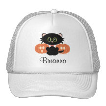 Personalized Black Cat Halloween Hat
