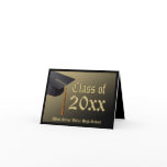 Personalized Black + Gold Graduation Announcement Card