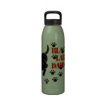 Personalized Black Labrador Daddy Reusable Water Bottles