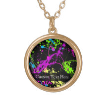 Personalized Black/Neon Splatter Custom Jewelry