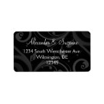 Personalized Black Swirl Wedding or Favour Labels