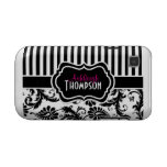 Personalized Black, White, Pink Striped Damask Samsung Galaxy S Case