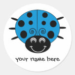 Personalized Blue Ladybug Sticker