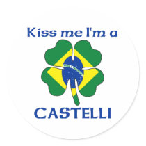 Personalized Brazilian Kiss Me I'm Castelli Sticker