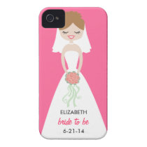Personalized Bride iPhone 4 Case-Mate Barely There