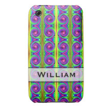 Personalized bright colourful swirl pattern Case-Mate iPhone 3 cases