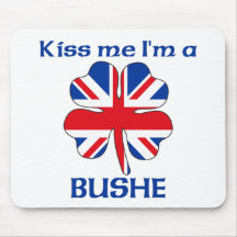 Personalized British Kiss Me I'm Bushe Mouse Mats