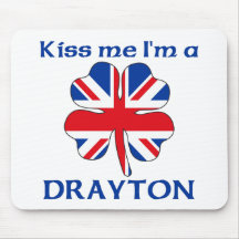 Personalized British Kiss Me I'm Drayton Mouse Mat