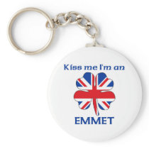Personalized British Kiss Me I'm Emmet Key Chains