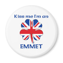 Personalized British Kiss Me I'm Emmet Magnet