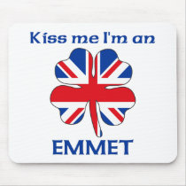 Personalized British Kiss Me I'm Emmet Mouse Mats