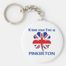 Personalized British Kiss Me I'm Pinkerton Keychain