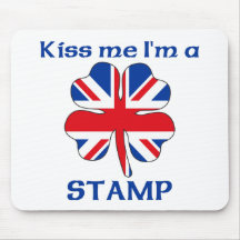 Personalized British Kiss Me I'm Stamp Mouse Pads