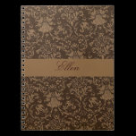 personalized brown damask notebook notebooks
