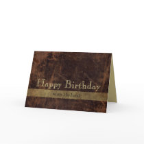 Personalized Brown/Gold Happy Birthday Masculine