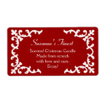 Personalized Candle or Canning Jar Red Label Shipping Label
