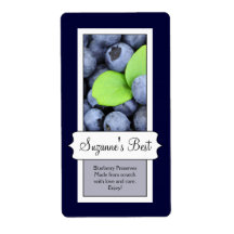 Personalized Canning Jar Label, Blueberry Custom Shipping Labels