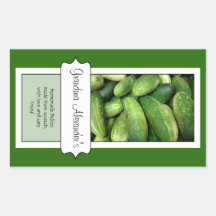 Personalized Canning Jar Label, Cucumber Pickle Rectangle Stickers