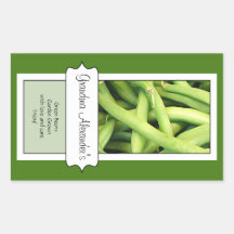 Personalized Canning Jar Label, Custom Green Beans Rectangle Stickers