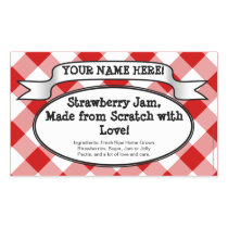 Personalized Canning Jar Label, Red Gingham Jelly