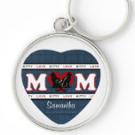 Personalized Cat Mom Kitty Love Heart keychains
