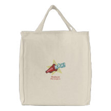 Personalized cheerleader name embroidered tote bag