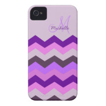 Personalized Chevron Purple Blast Case-Mate iPhone 4 Cases