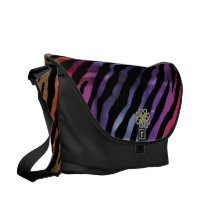 Personalized Colorful Cat Electric Rainbow Tiger Courier Bag