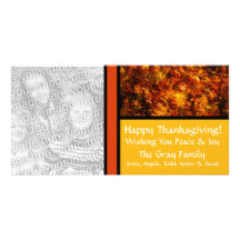 Personalized Colourful Autumn Leaves Personalized Photo Card