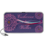 Personalized Contemporary Floral Doodle Portable Speaker