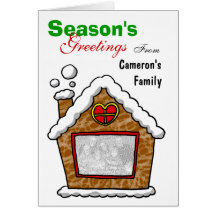 Personalized cookie house Christmas Greeting Cards