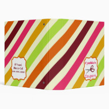 Personalized Coupon Organizer - Multicolor Stripes Binders