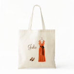 Personalized Crimson Bridesmaid Tote Canvas Bag