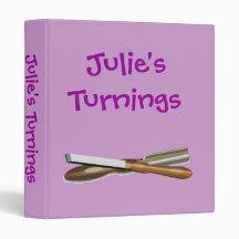 Personalized Crossed Woodturning Tools Template Vinyl Binder