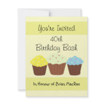 Personalized Cupcake Birthday Invitation