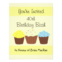 Personalized Cupcake Birthday Invitation