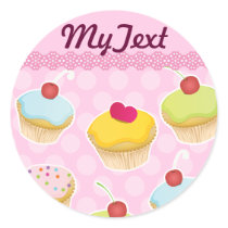 Personalized Cupcakes Round Sticker
