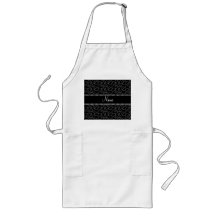 Personalized custom name black swirls apron