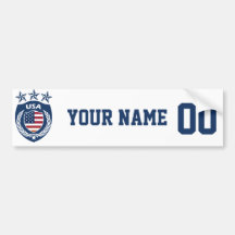 Personalized & Customized USA Sport Jersey Bumper Stickers