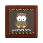 Personalized Cute Baby Girl Owl, Trinket/Gift Box gift boxes