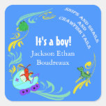 Personalized Cute Cajun New Baby Boy Stickers