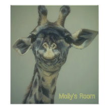 Personalized Cute Giraffe Art Poster Photographic Print