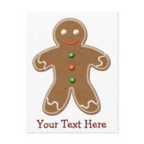 Personalized Cute Holiday Gingerbread Man Post Card