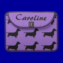 Personalized Dachshund Silhouette any color macbook sleeves