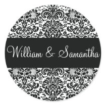 Personalized Damask Envelope Sticker Seal
